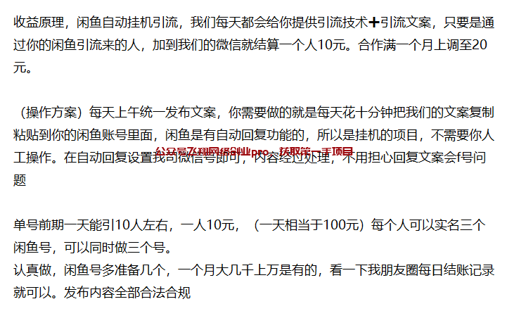 闲鱼挂机引流共赢免费带?的图片 第2张 闲鱼挂机引流 第2张